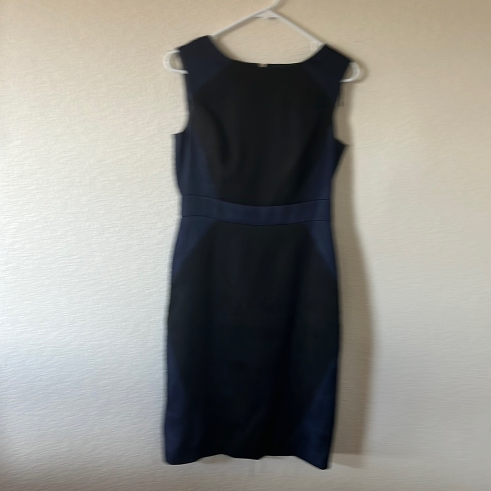 Adrianna Papell Black and navy sleeveless dress.